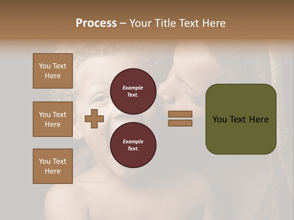 A Woman Kissing A Child With Her Mouth Open PowerPoint Template