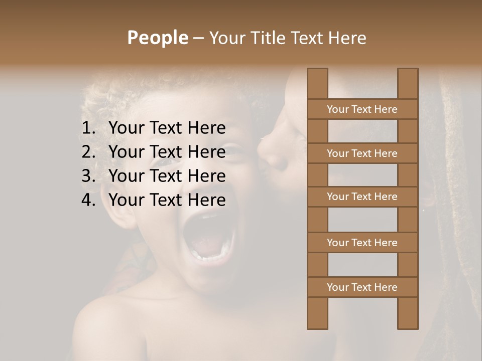 A Woman Kissing A Child With Her Mouth Open PowerPoint Template