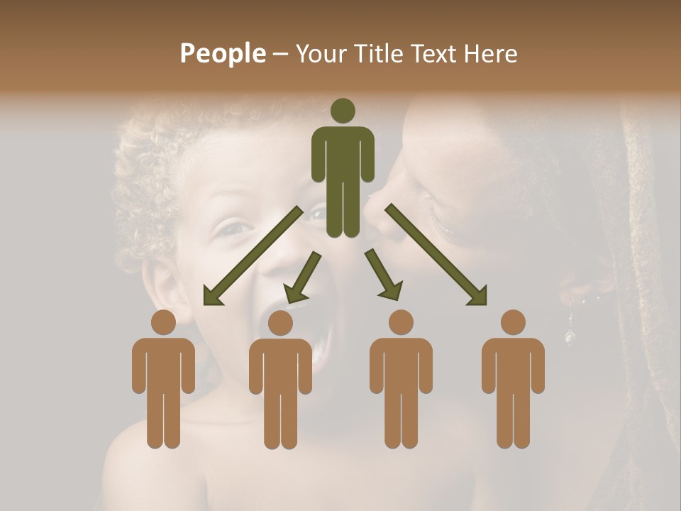 A Woman Kissing A Child With Her Mouth Open PowerPoint Template