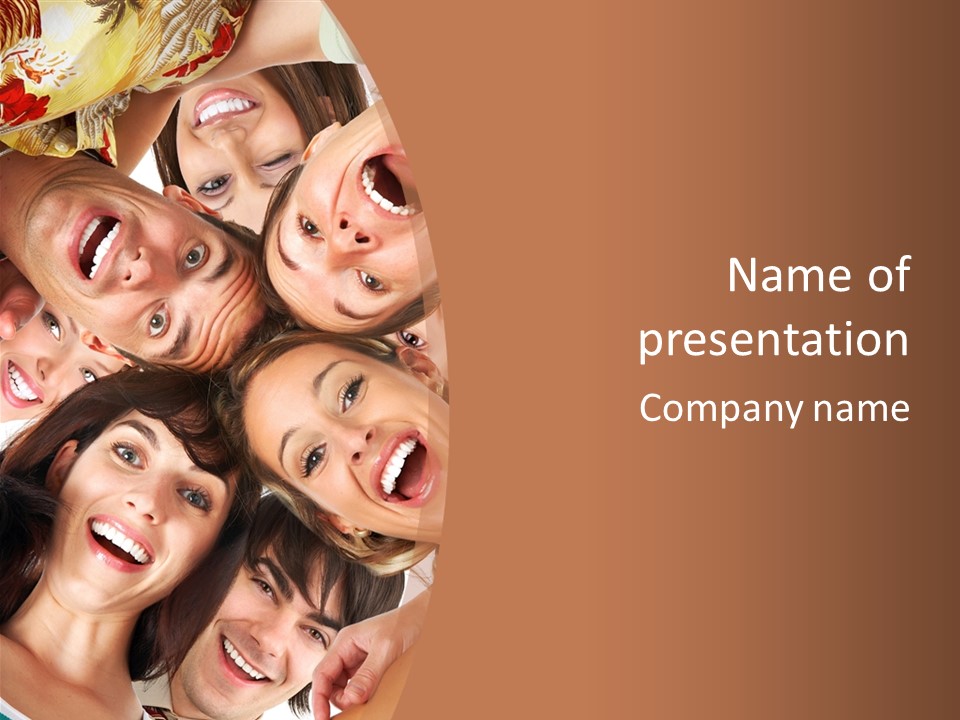 Happy Smiling Young People PowerPoint Template