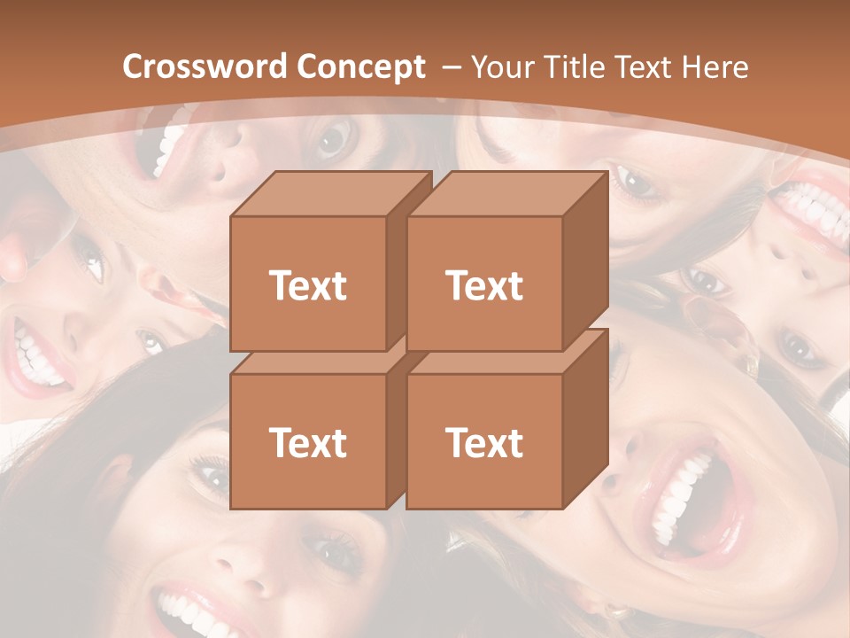 Happy Smiling Young People PowerPoint Template