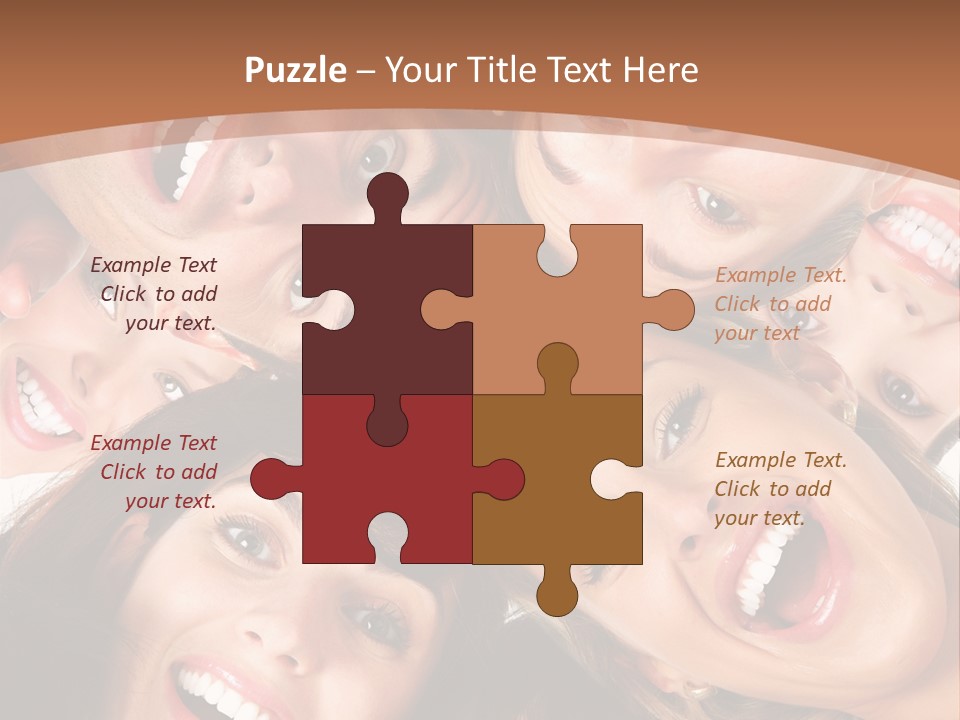 Happy Smiling Young People PowerPoint Template