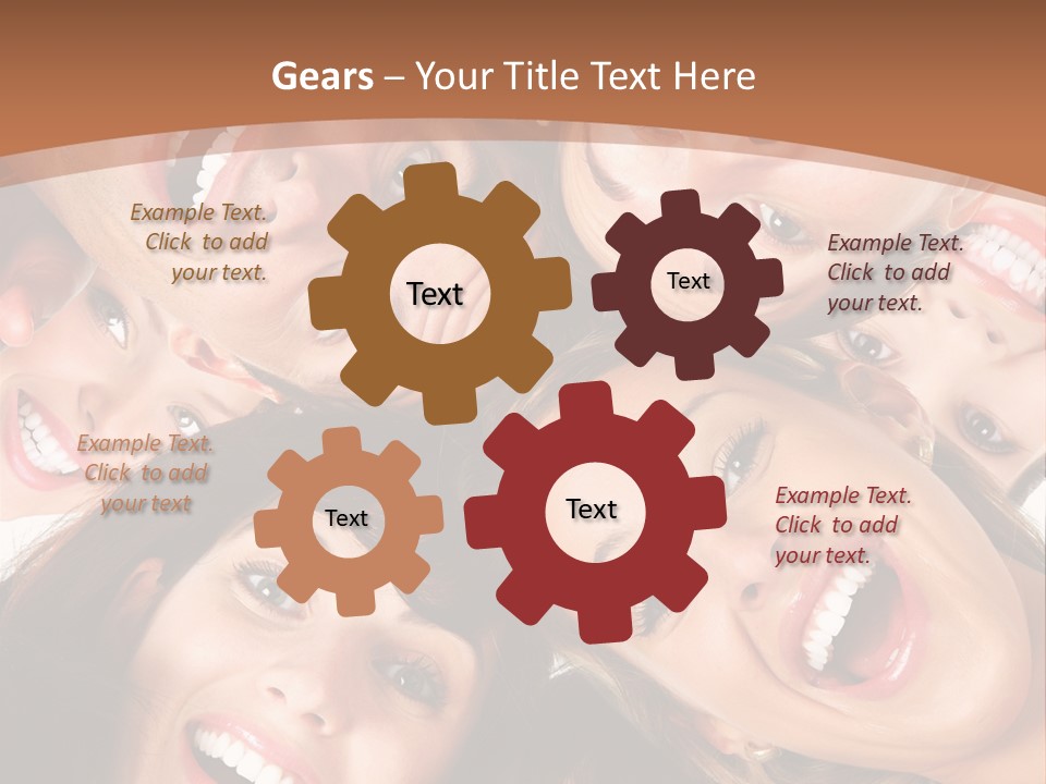 Happy Smiling Young People PowerPoint Template