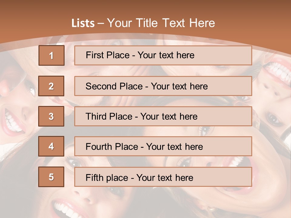 Happy Smiling Young People PowerPoint Template