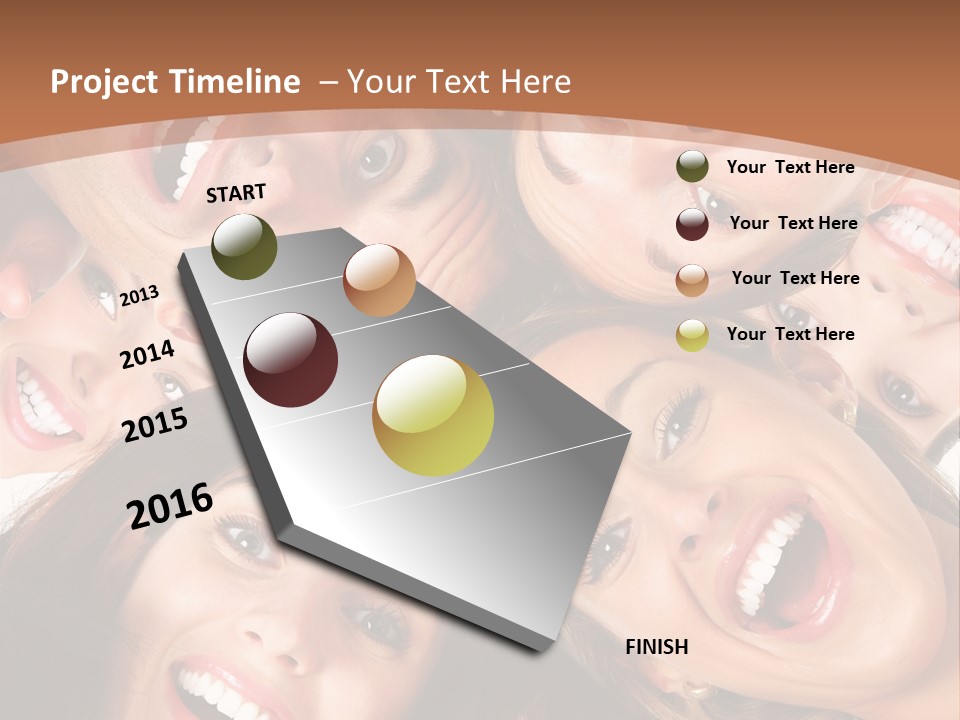 Happy Smiling Young People PowerPoint Template