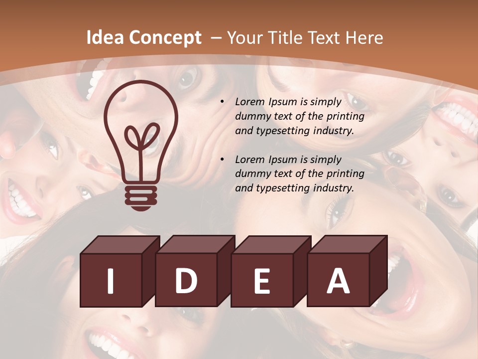 Happy Smiling Young People PowerPoint Template