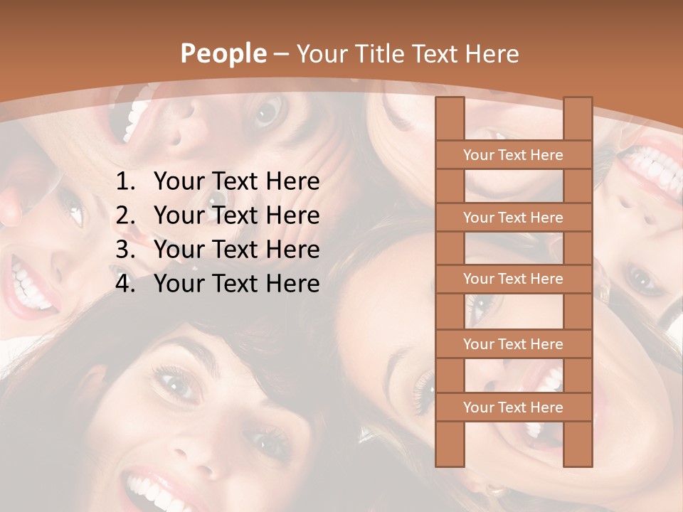 Happy Smiling Young People PowerPoint Template