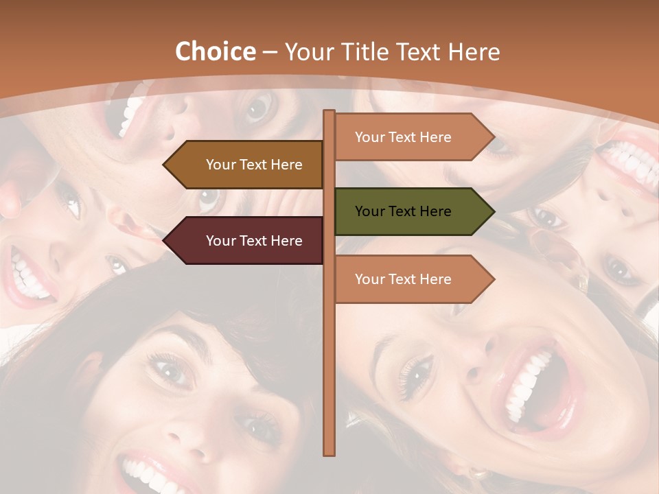 Happy Smiling Young People PowerPoint Template