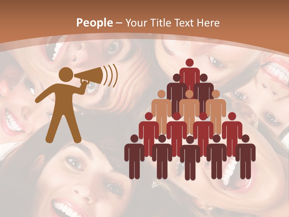 Happy Smiling Young People PowerPoint Template