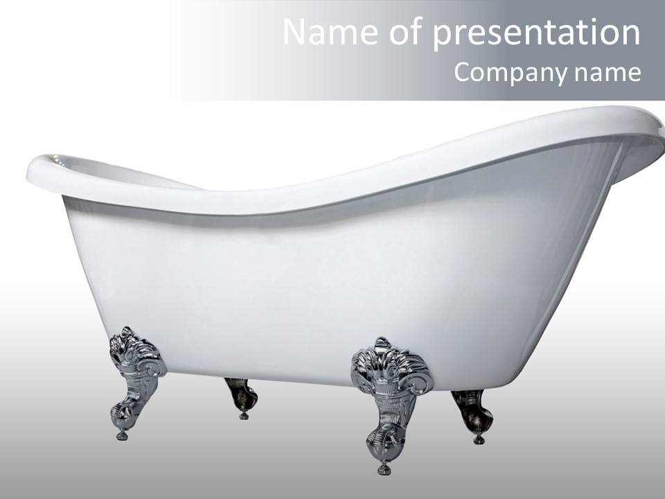 Old Style Bath Tub With Metal Legs PowerPoint Template