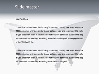 Old Style Bath Tub With Metal Legs PowerPoint Template