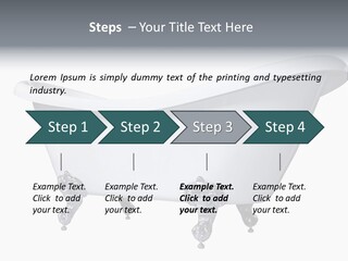 Old Style Bath Tub With Metal Legs PowerPoint Template