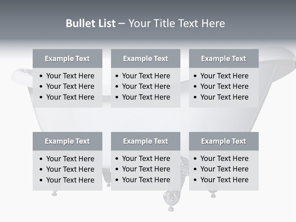 Old Style Bath Tub With Metal Legs PowerPoint Template