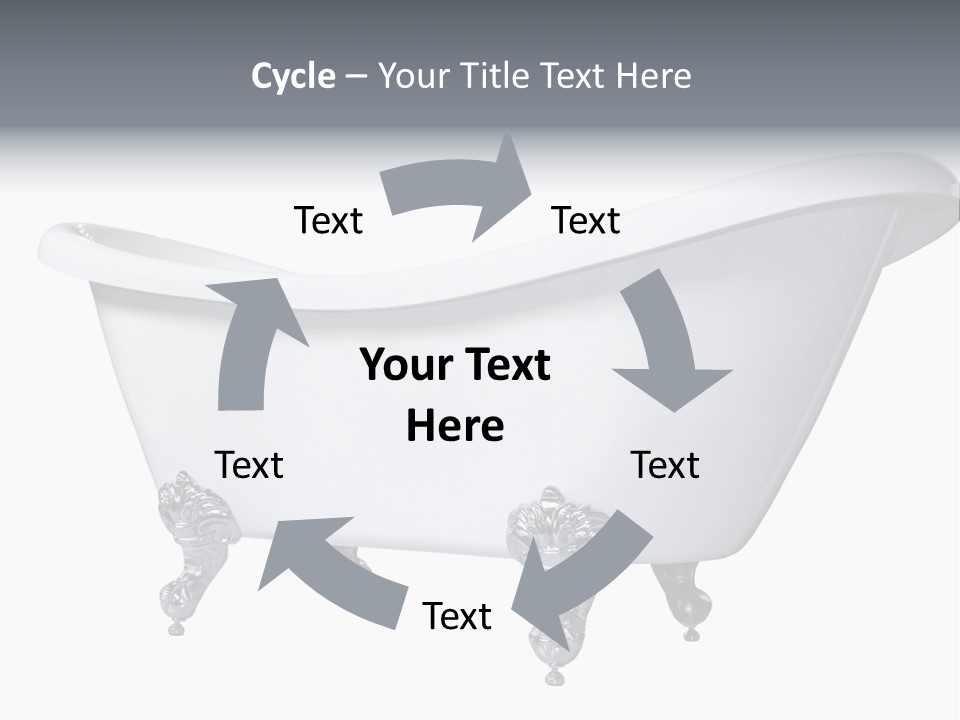 Old Style Bath Tub With Metal Legs PowerPoint Template