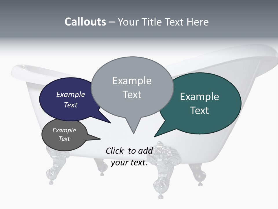 Old Style Bath Tub With Metal Legs PowerPoint Template