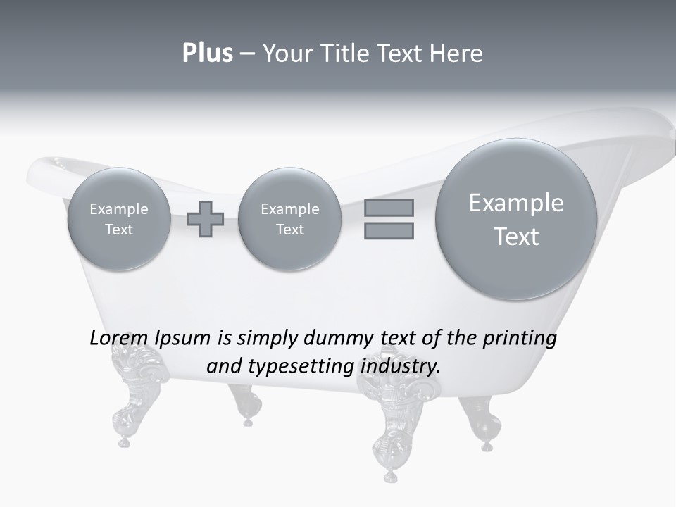 Old Style Bath Tub With Metal Legs PowerPoint Template