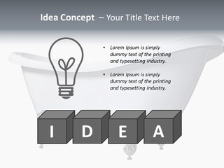 Old Style Bath Tub With Metal Legs PowerPoint Template