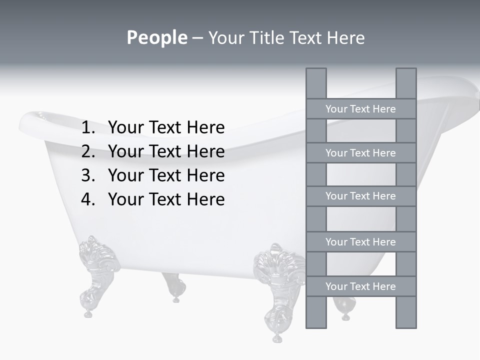 Old Style Bath Tub With Metal Legs PowerPoint Template