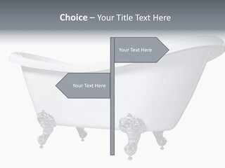 Old Style Bath Tub With Metal Legs PowerPoint Template