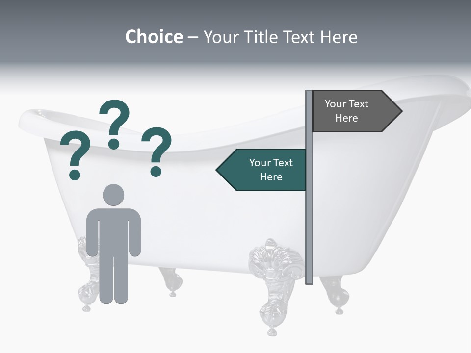 Old Style Bath Tub With Metal Legs PowerPoint Template