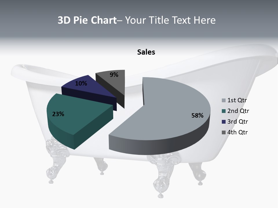 Old Style Bath Tub With Metal Legs PowerPoint Template