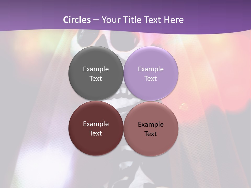 Festive Skeleton Bride And Flowers On A Colorful Background Perfect For Dia-De-Los-Muertos PowerPoint Template