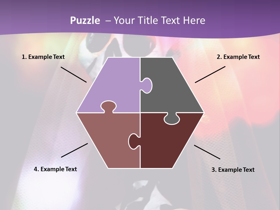 Festive Skeleton Bride And Flowers On A Colorful Background Perfect For Dia-De-Los-Muertos PowerPoint Template