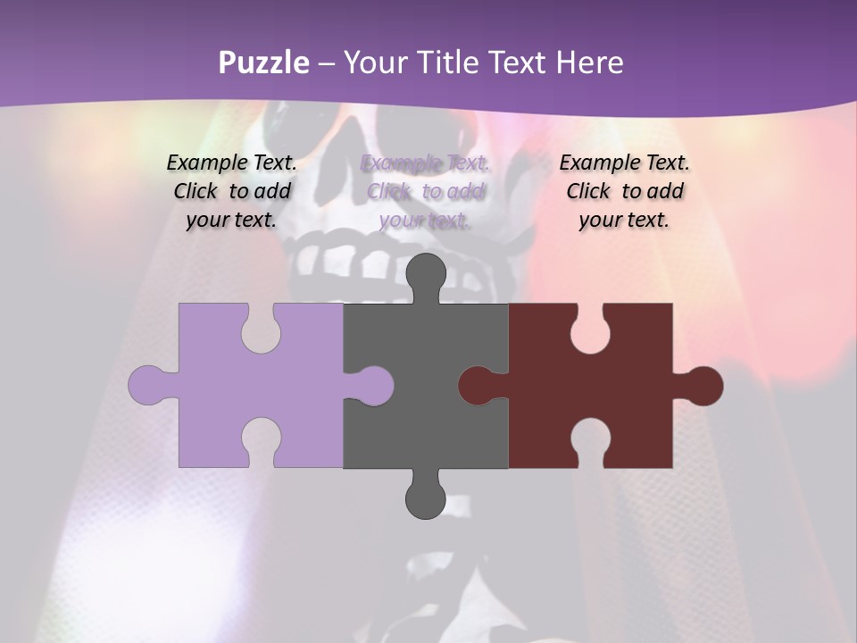 Festive Skeleton Bride And Flowers On A Colorful Background Perfect For Dia-De-Los-Muertos PowerPoint Template