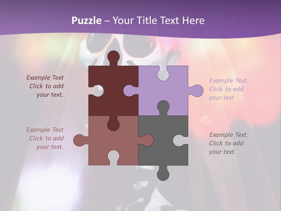 Festive Skeleton Bride And Flowers On A Colorful Background Perfect For Dia-De-Los-Muertos PowerPoint Template