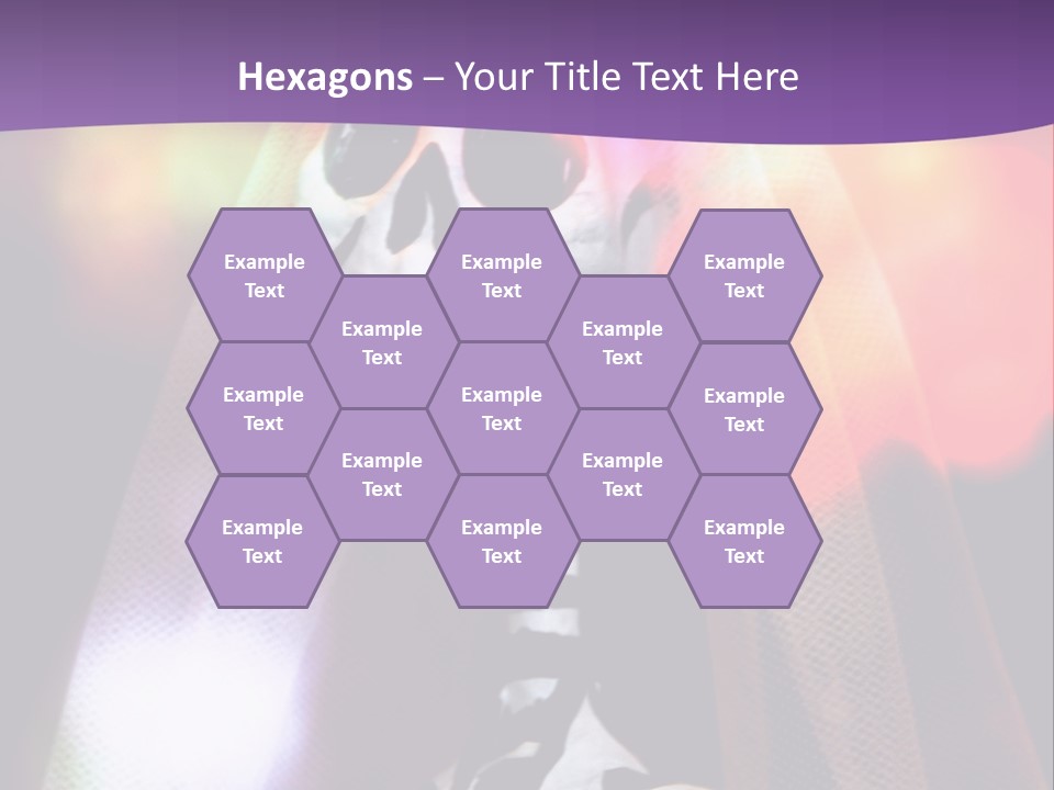 Festive Skeleton Bride And Flowers On A Colorful Background Perfect For Dia-De-Los-Muertos PowerPoint Template