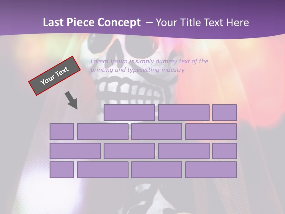 Festive Skeleton Bride And Flowers On A Colorful Background Perfect For Dia-De-Los-Muertos PowerPoint Template