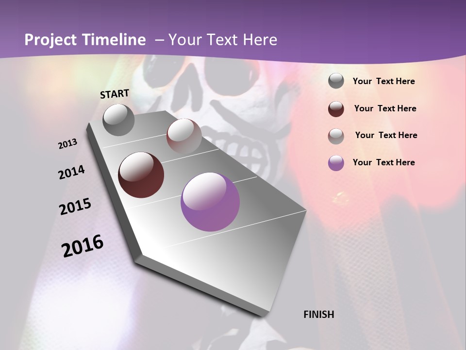 Festive Skeleton Bride And Flowers On A Colorful Background Perfect For Dia-De-Los-Muertos PowerPoint Template
