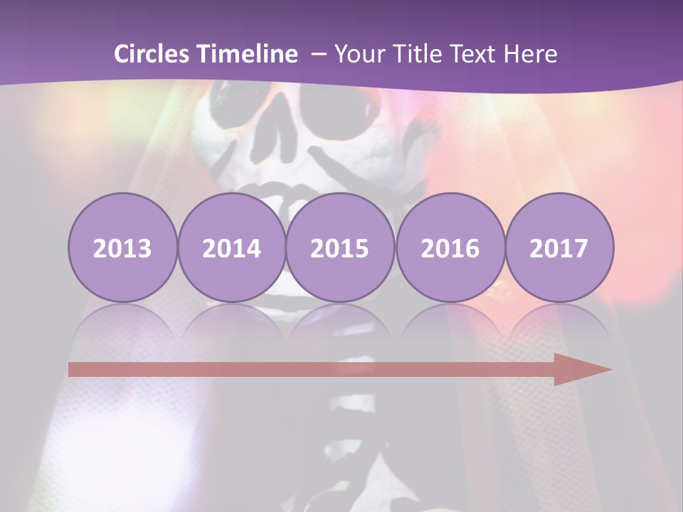 Festive Skeleton Bride And Flowers On A Colorful Background Perfect For Dia-De-Los-Muertos PowerPoint Template