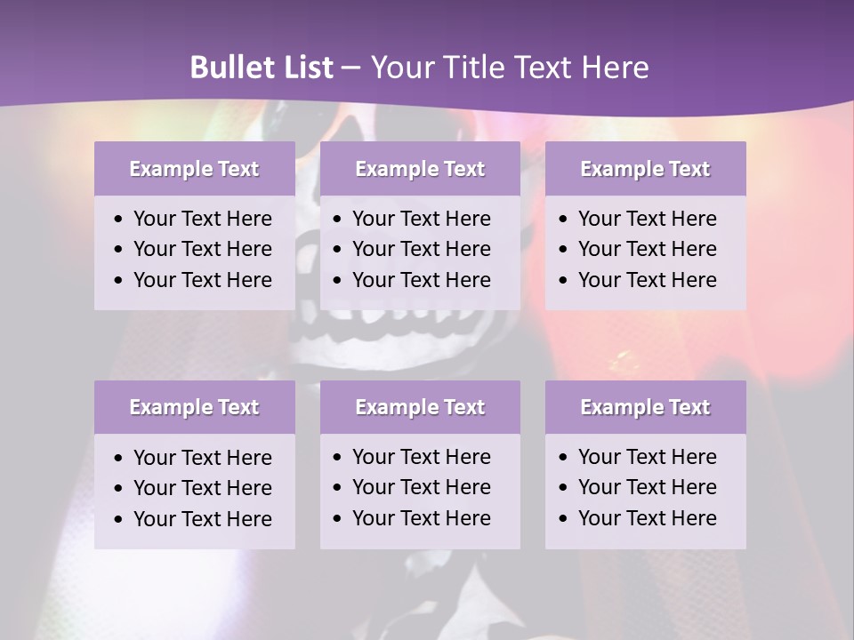 Festive Skeleton Bride And Flowers On A Colorful Background Perfect For Dia-De-Los-Muertos PowerPoint Template