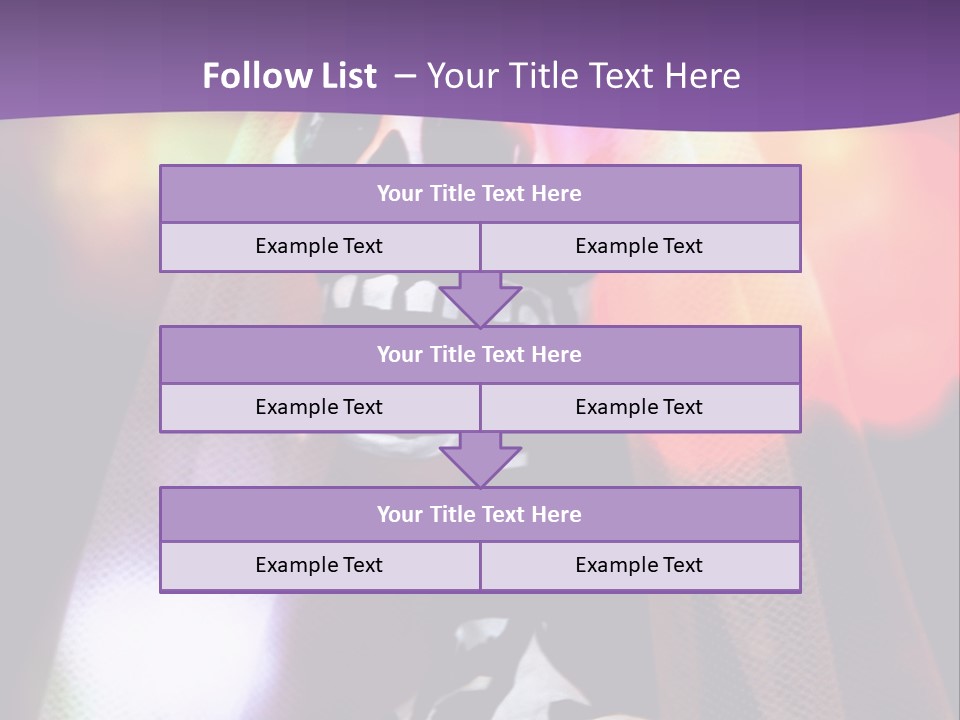 Festive Skeleton Bride And Flowers On A Colorful Background Perfect For Dia-De-Los-Muertos PowerPoint Template
