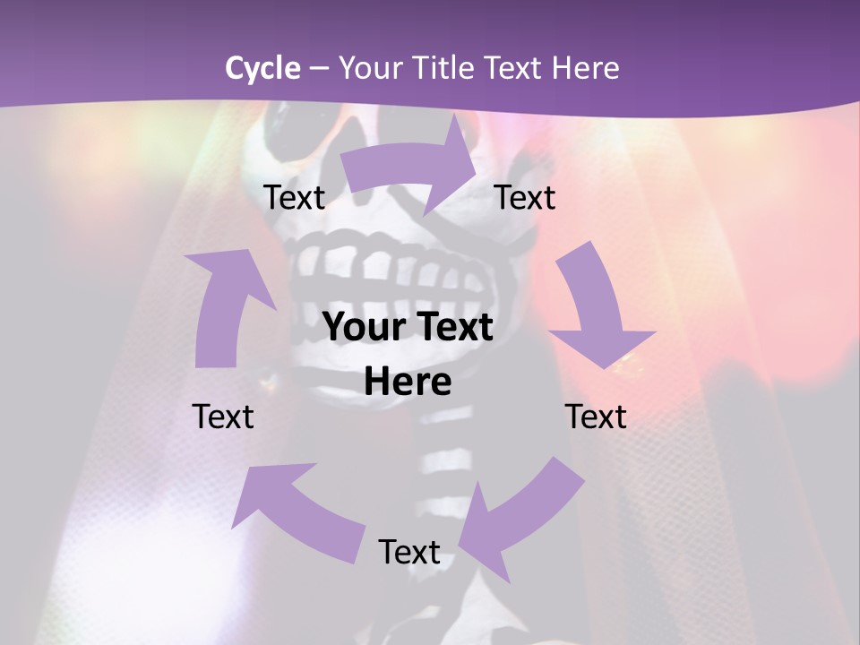 Festive Skeleton Bride And Flowers On A Colorful Background Perfect For Dia-De-Los-Muertos PowerPoint Template