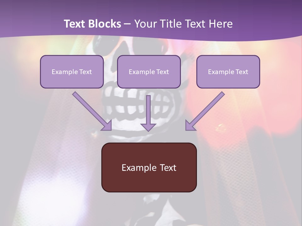 Festive Skeleton Bride And Flowers On A Colorful Background Perfect For Dia-De-Los-Muertos PowerPoint Template