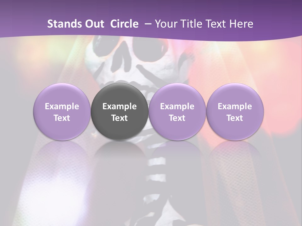 Festive Skeleton Bride And Flowers On A Colorful Background Perfect For Dia-De-Los-Muertos PowerPoint Template