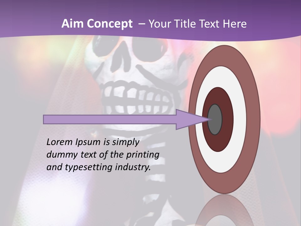 Festive Skeleton Bride And Flowers On A Colorful Background Perfect For Dia-De-Los-Muertos PowerPoint Template