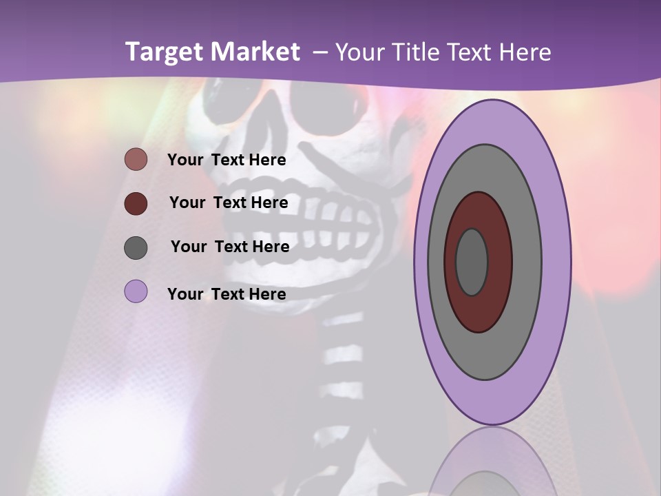 Festive Skeleton Bride And Flowers On A Colorful Background Perfect For Dia-De-Los-Muertos PowerPoint Template