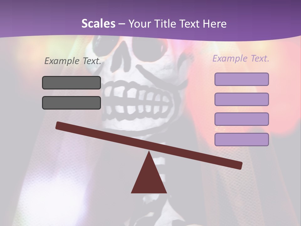 Festive Skeleton Bride And Flowers On A Colorful Background Perfect For Dia-De-Los-Muertos PowerPoint Template