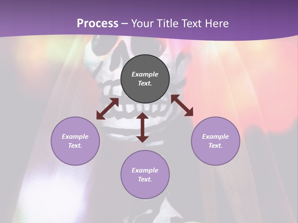 Festive Skeleton Bride And Flowers On A Colorful Background Perfect For Dia-De-Los-Muertos PowerPoint Template