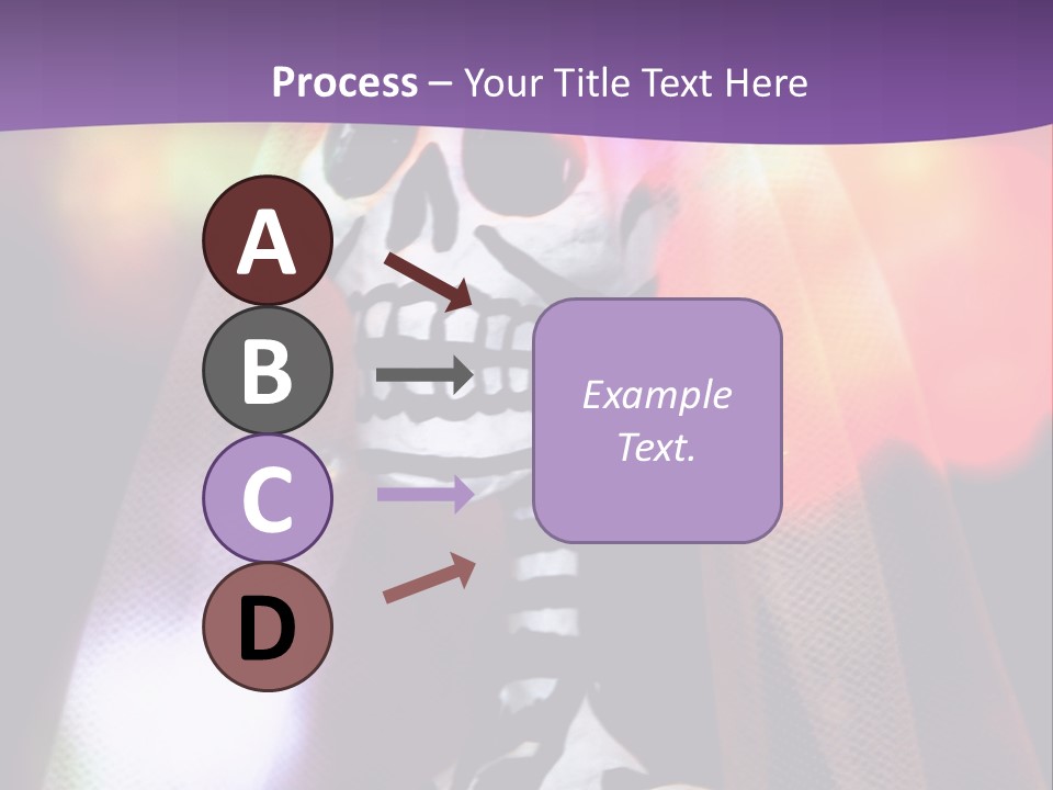 Festive Skeleton Bride And Flowers On A Colorful Background Perfect For Dia-De-Los-Muertos PowerPoint Template