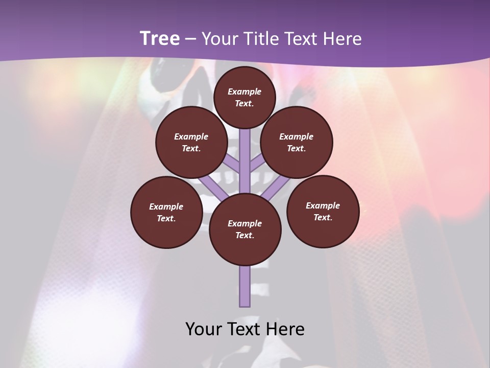 Festive Skeleton Bride And Flowers On A Colorful Background Perfect For Dia-De-Los-Muertos PowerPoint Template