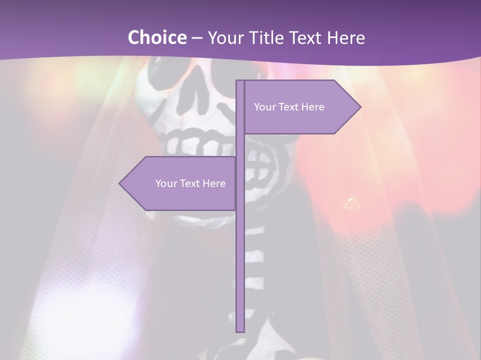 Festive Skeleton Bride And Flowers On A Colorful Background Perfect For Dia-De-Los-Muertos PowerPoint Template