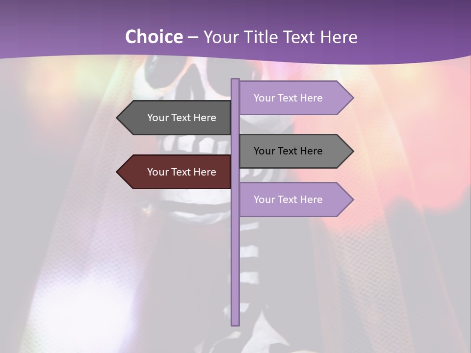 Festive Skeleton Bride And Flowers On A Colorful Background Perfect For Dia-De-Los-Muertos PowerPoint Template