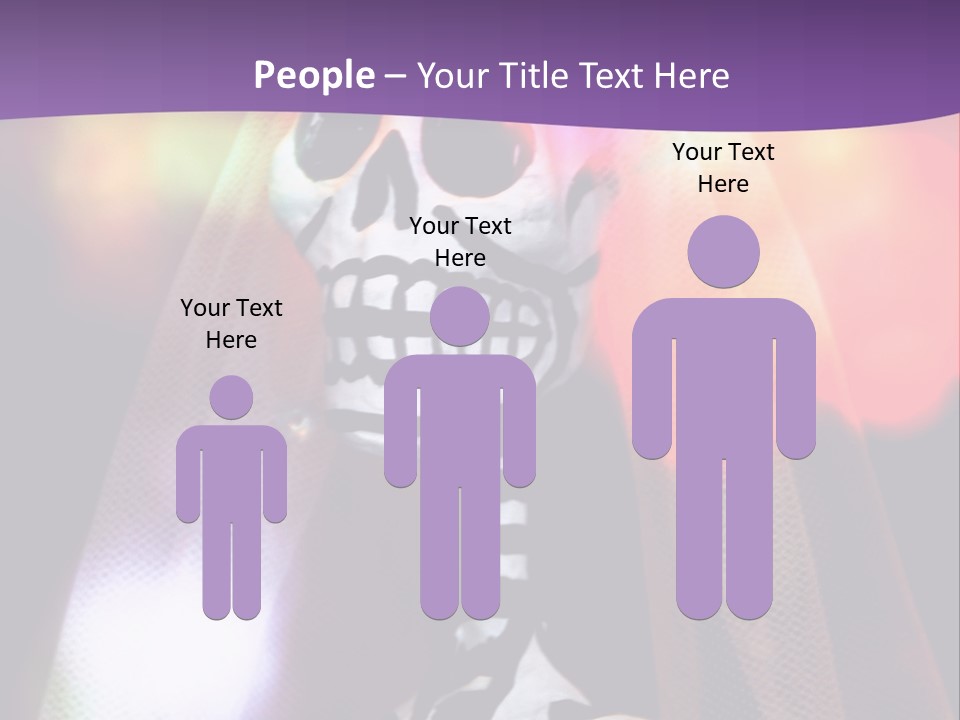 Festive Skeleton Bride And Flowers On A Colorful Background Perfect For Dia-De-Los-Muertos PowerPoint Template