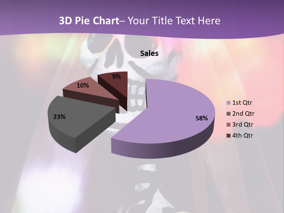 Festive Skeleton Bride And Flowers On A Colorful Background Perfect For Dia-De-Los-Muertos PowerPoint Template