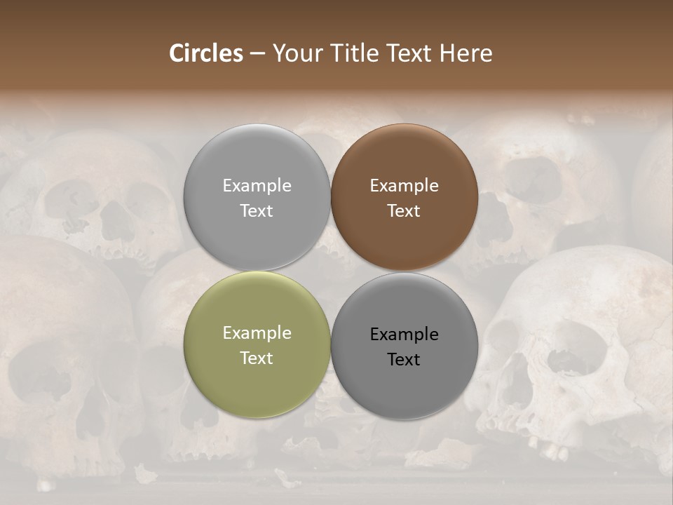 Skulls From A Mass Grave Of Khmer Rouge Victims In Choeung Ek Aka The Killing Fields Near Phnom Penh, Cambodia. PowerPoint Template