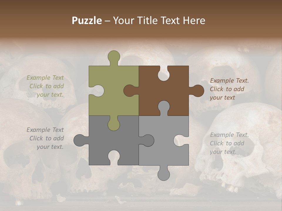 Skulls From A Mass Grave Of Khmer Rouge Victims In Choeung Ek Aka The Killing Fields Near Phnom Penh, Cambodia. PowerPoint Template